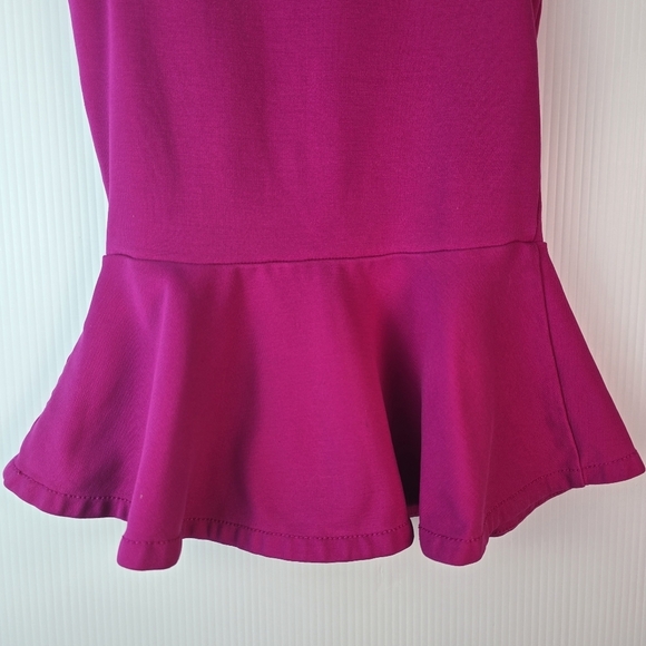 Kate Spade Girls Magenta Pink Bow Neck Peplum Sleeveless Top Size Small - Picture 8 of 11